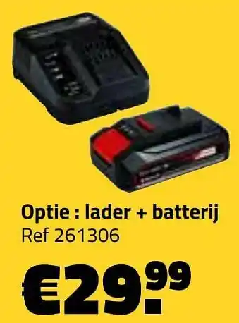 Bouwcenter Frans Vlaeminck Lader + batterij aanbieding