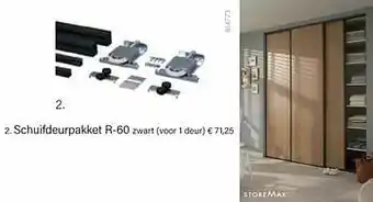 Multi bazar Schuifdeurpakket r-60 zwart (voor 1 deur) aanbieding