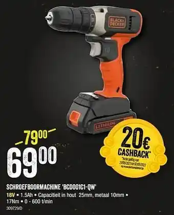 HandyHome Black + decker schroefboormachine bcd001c1-qw aanbieding