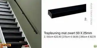 Multi bazar Trapleuning mat zwart 50 x 25mm aanbieding