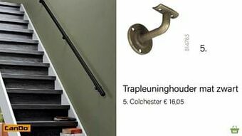 Multi bazar Trapleuninghouder mat zwart colchester aanbieding