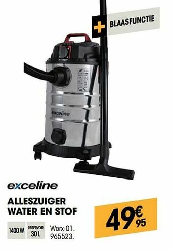 Electro Depot Exceline alleszuiger water en stof worx-01 aanbieding