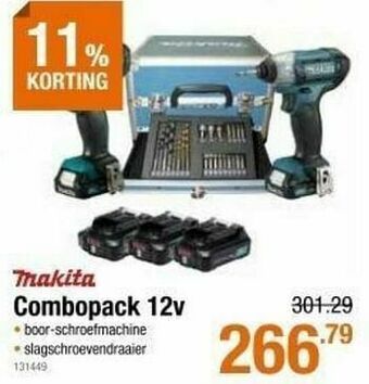 Cevo Makita combopack 12v aanbieding