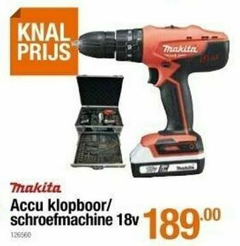 Cevo Makita accu klopboor-schroefmachine 18v aanbieding