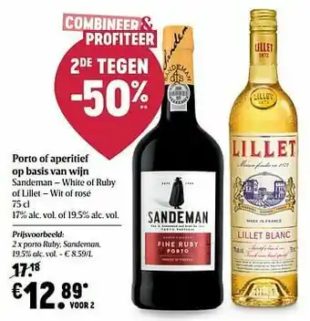 Delhaize Porto ruby, sandeman aanbieding