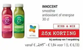 Spar Colruyt Innocent smoothie antioxidant of energise aanbieding