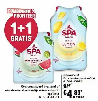 Delhaize Spa touch bruisend watermeloen-kiwi aanbieding