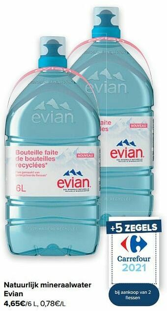 Carrefour Market Natuurlijk mineraalwater evian aanbieding