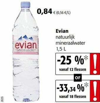 Colruyt Evian natuurlijk mineraalwater aanbieding