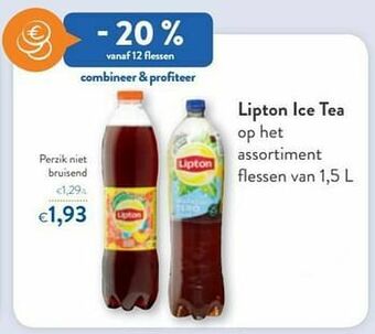 OKay Lipton ice tea perzik niet bruisend aanbieding