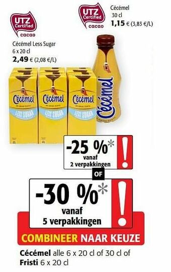 Colruyt Cécémel less sugar aanbieding