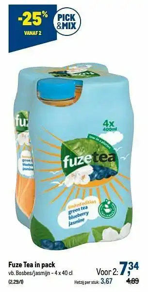 Makro Fuze tea bosbes-jasmijn aanbieding
