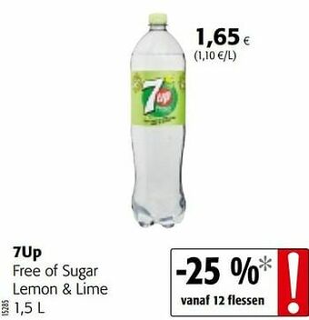 Colruyt 7up free of sugar lemon + lime aanbieding