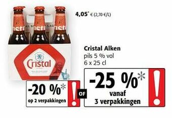 Colruyt Cristal alken pils aanbieding