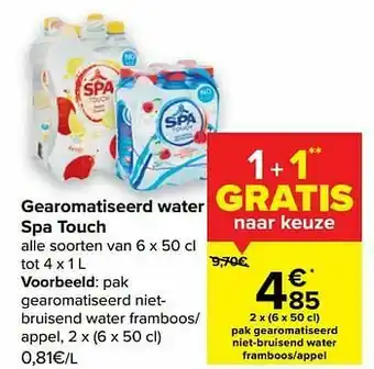 Carrefour Market Pak gearomatiseerd nietbruisend water framboos- appel aanbieding