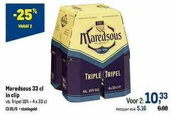 Makro Maredsous tripel aanbieding