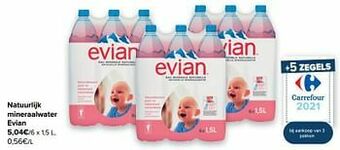Carrefour Market Natuurlijk mineraalwater evian aanbieding