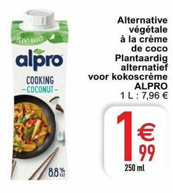 Cora Alternative végétale à la crème de coco plantaardig alternatief voor kokoscrème alpro aanbieding