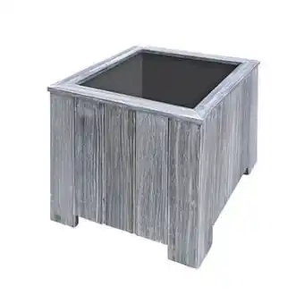 Bac à fleurs acacia carré 30x30cm gris