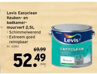 GAMMA Levis Easyclean Keuken- en badkamer muurverf 2,5L aanbieding