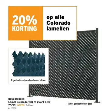 GAMMA Lamel Colorado 100 m zwart C50 aanbieding