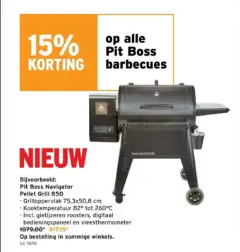 GAMMA Pit Boss Navigator Pellet Grill 850 aanbieding