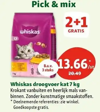 Maxi Zoo Whiskas droogvoer kat 7 kg aanbieding