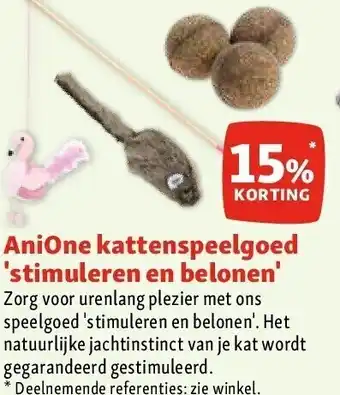Maxi Zoo AniOne kattenspeelgoed 'stimuleren en belonen' aanbieding