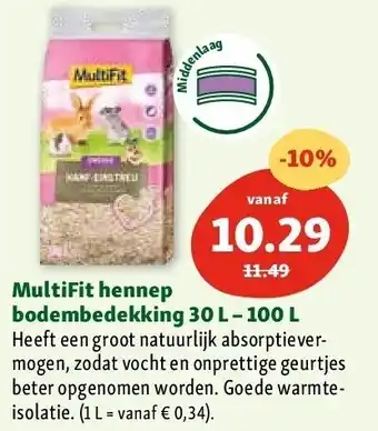 Maxi Zoo MultiFit hennep bodembedekking 30 L - 100 L aanbieding