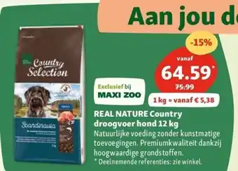 Maxi Zoo REAL NATURE Country droogvoer hond 12 kg aanbieding
