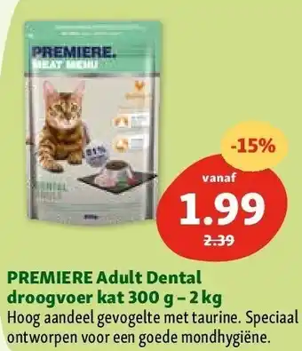 Maxi Zoo PREMIERE Adult Dental droogvoer kat 300 g - 2 kg aanbieding