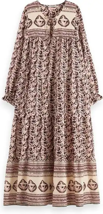 Bol.com Scotch & Soda Maxi dress with flounces Dames Jurk - Maat 38/R aanbieding