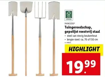 Lidl Tuingereedschap, gepolijst roestvrij staal aanbieding