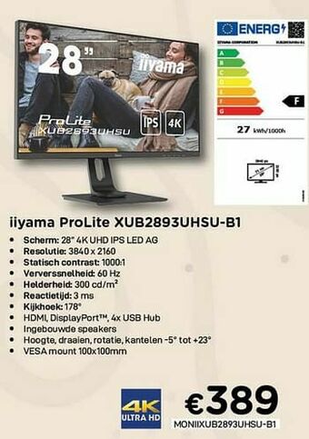 CompuDeals Iiyama prolite xub2893uhsu-b1 aanbieding