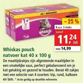 Maxi Zoo Whiskas pouch natvoer kat aanbieding