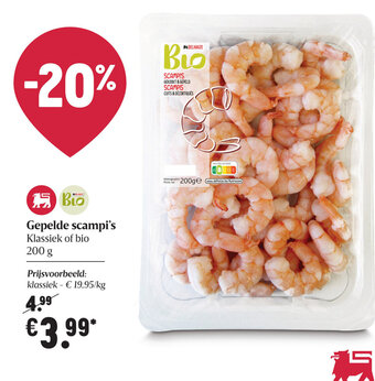 Delhaize Gepelde scampi's aanbieding