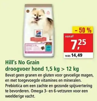 Maxi Zoo Hill’s no grain droogvoer hond aanbieding
