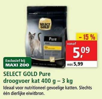 Select gold pure droogvoer kat
