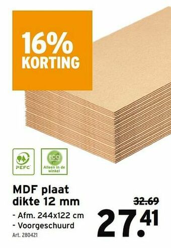 GAMMA Mdf plaat aanbieding