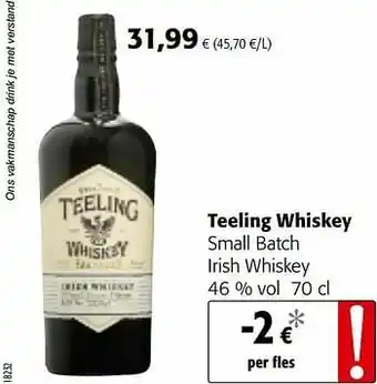 Colruyt Teeling whiskey small batch irish whiskey aanbieding