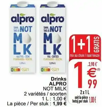 Cora Drinks alpro not milk aanbieding