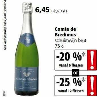 Colruyt Comte de bredimus schuimwijn brut aanbieding