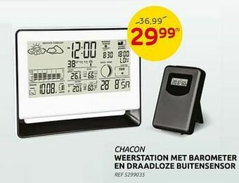 Brico Chacon weerstation met barometer en draadloze buitensensor aanbieding