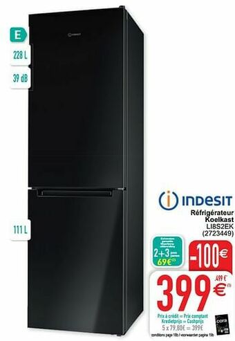 Cora Indesit réfrigérateur koelkast li8s2ek aanbieding
