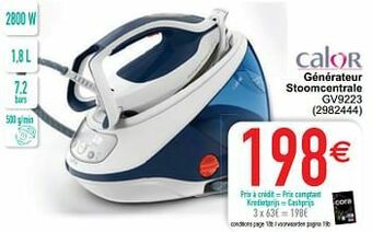 Cora Calor générateur stoomcentrale gv9223 aanbieding