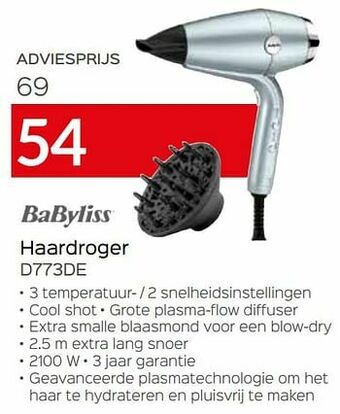 Selexion Babyliss haardroger d773de aanbieding