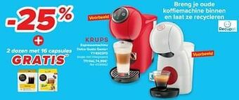 Carrefour Krups espressomachine dolce gusto genio+ yy4502fd aanbieding
