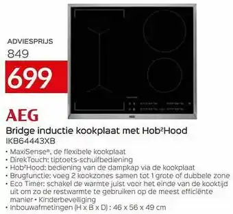 Selexion Aeg bridge inductie kookplaat met hob2hood ikb64443xb aanbieding
