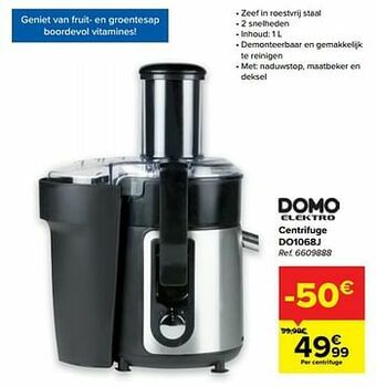 Carrefour Domo elektro centrifuge do1068j aanbieding