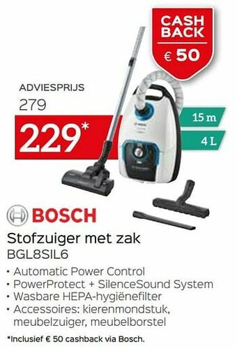 Selexion Bosch stofzuiger met zak bgl8sil6 aanbieding